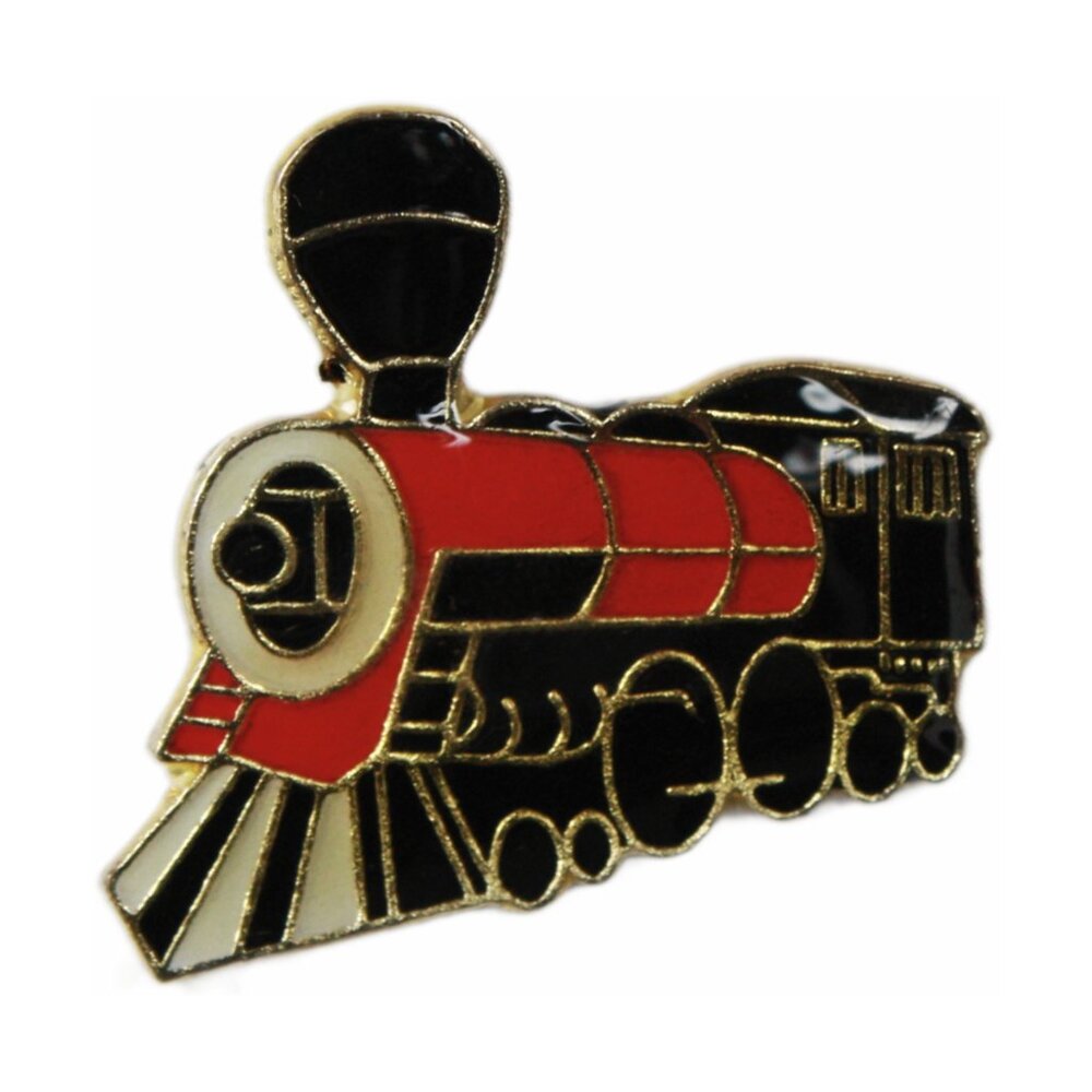 Steam Locomotive Enamel Pin - Red Train - Classic USA Travel Retro Apparel NWT
